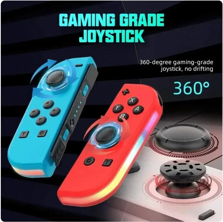 JOY 02 Wireless Gamepad RGB LED 5.2 BT Switch L/R Joypad for Nintendo Switch/Lite/Oled Cons Joystick with Dual Vibration For PC