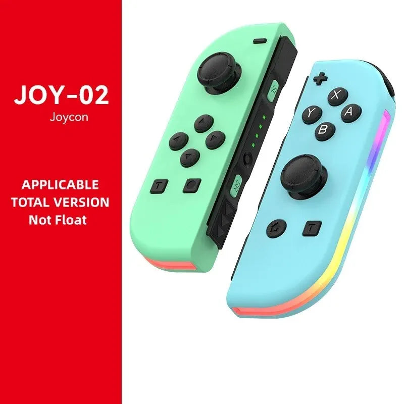 JOY 02 Wireless Gamepad RGB LED 5.2 BT Switch L/R Joypad for Nintendo Switch/Lite/Oled Cons Joystick with Dual Vibration For PC