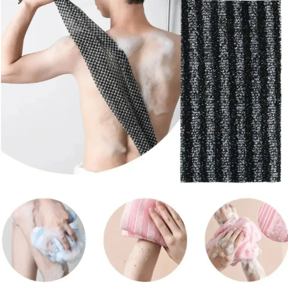 Japanese Rubbing Washcloth Bath Nylon Towel Brush for Back Towels Exfoliating Scrub Shower Sponge Body Bathroom Accessories Leedoar