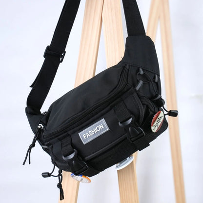 Japanese Style Chest Bag New Trendy Brand Casual Crossbody Bag Ins Nylon Small Shoulder Bag Large Capacity Waist Bag Student Mob Leedoar