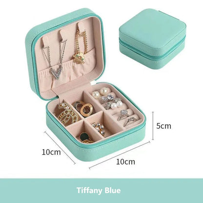 Jewelry Storage Organizer Travel Portable Velvet Storage Box Travel Leather Jewelry Case Earrings Necklace Ring Holder Organizer Leedoar