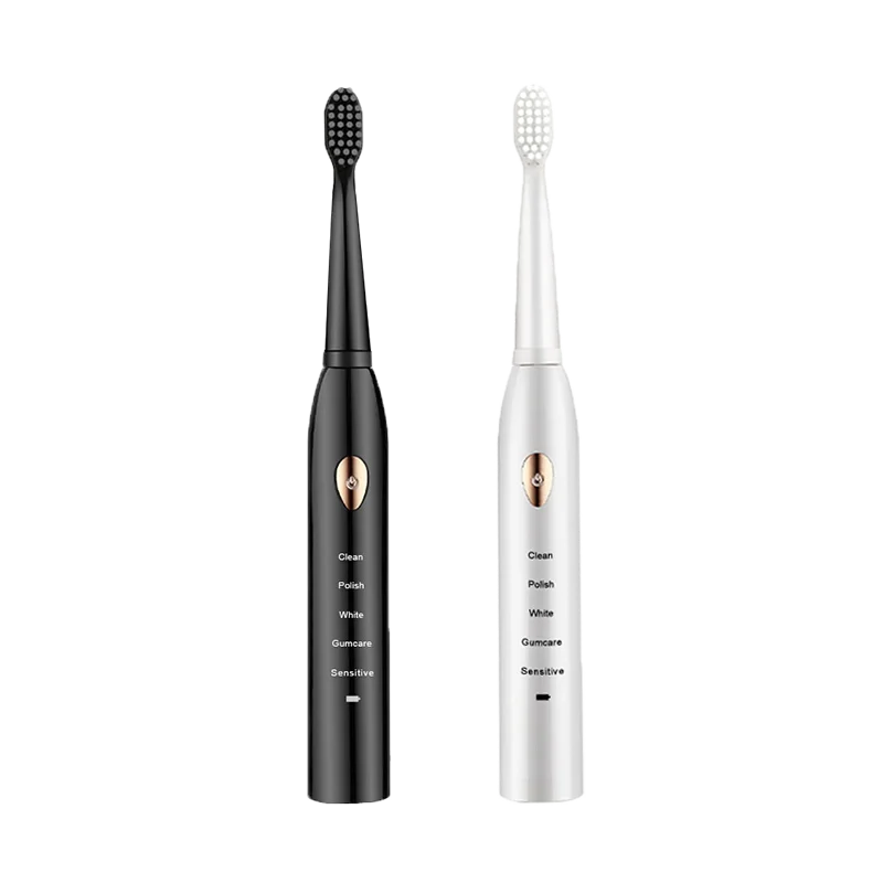 Jianpai Adult Black White Classic Acoustic Electric Toothbrush Adult 5-gear Mode USB Charging IPX7 Waterproof Acoustic Electric Leedoar