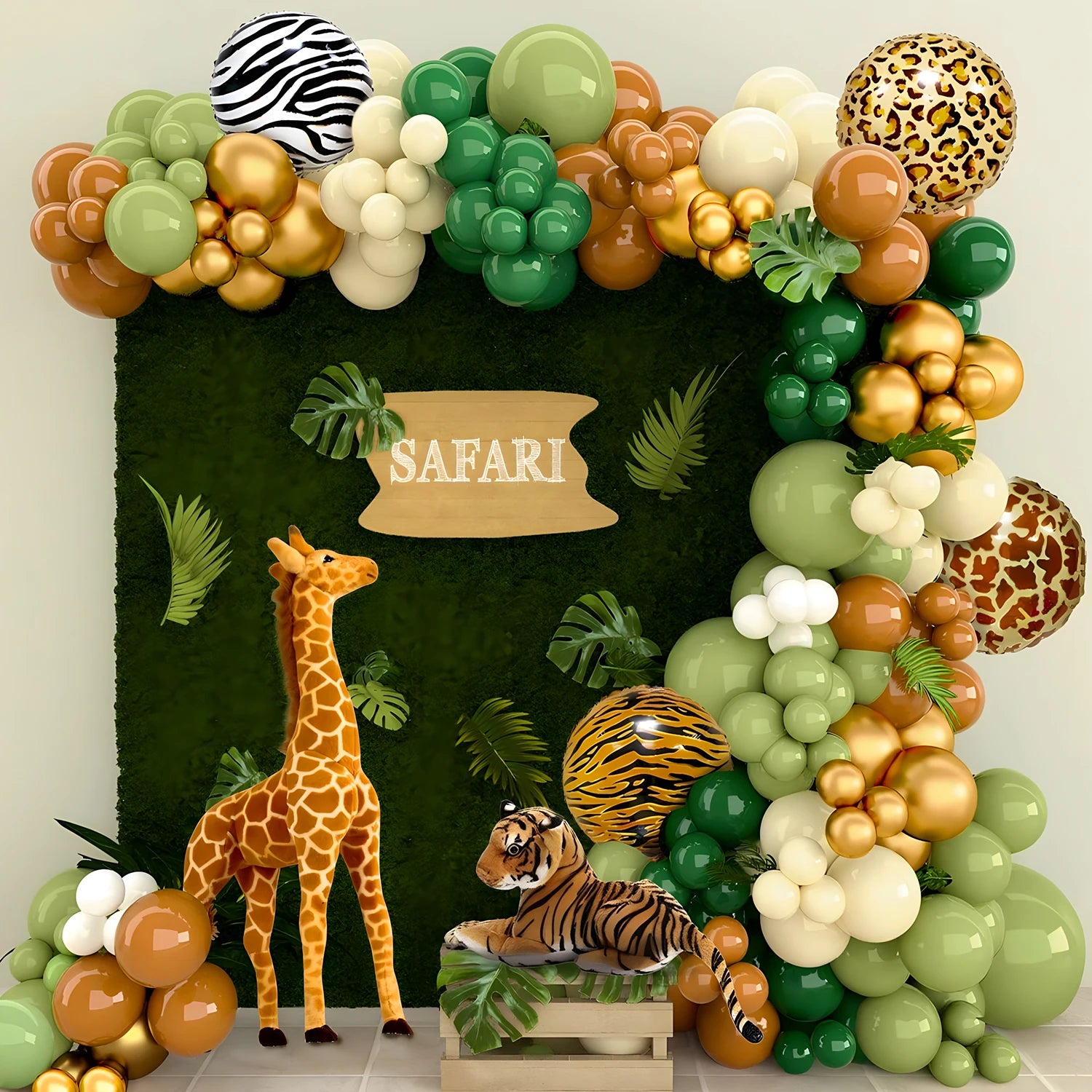 Jungle Animal Balloon Garland Arch Kit 1st Birthday Party Decoration Kids Boy BabyShower Decor Latex Balloons Leedoar