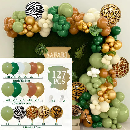 Jungle Animal Balloon Garland Arch Kit 1st Birthday Party Decoration Kids Boy BabyShower Decor Latex Balloons Leedoar