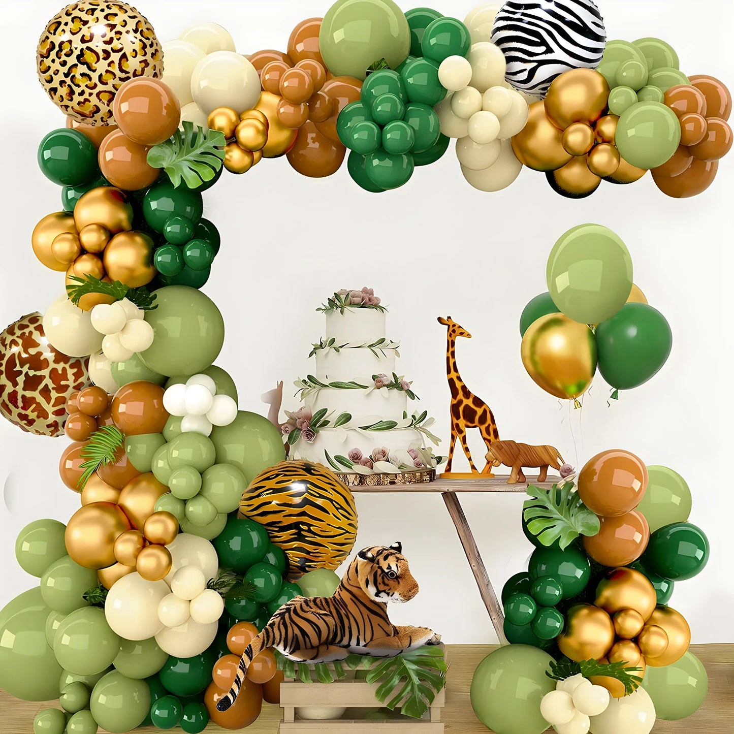 Jungle Animal Balloon Garland Arch Kit 1st Birthday Party Decoration Kids Boy BabyShower Decor Latex Balloons Leedoar