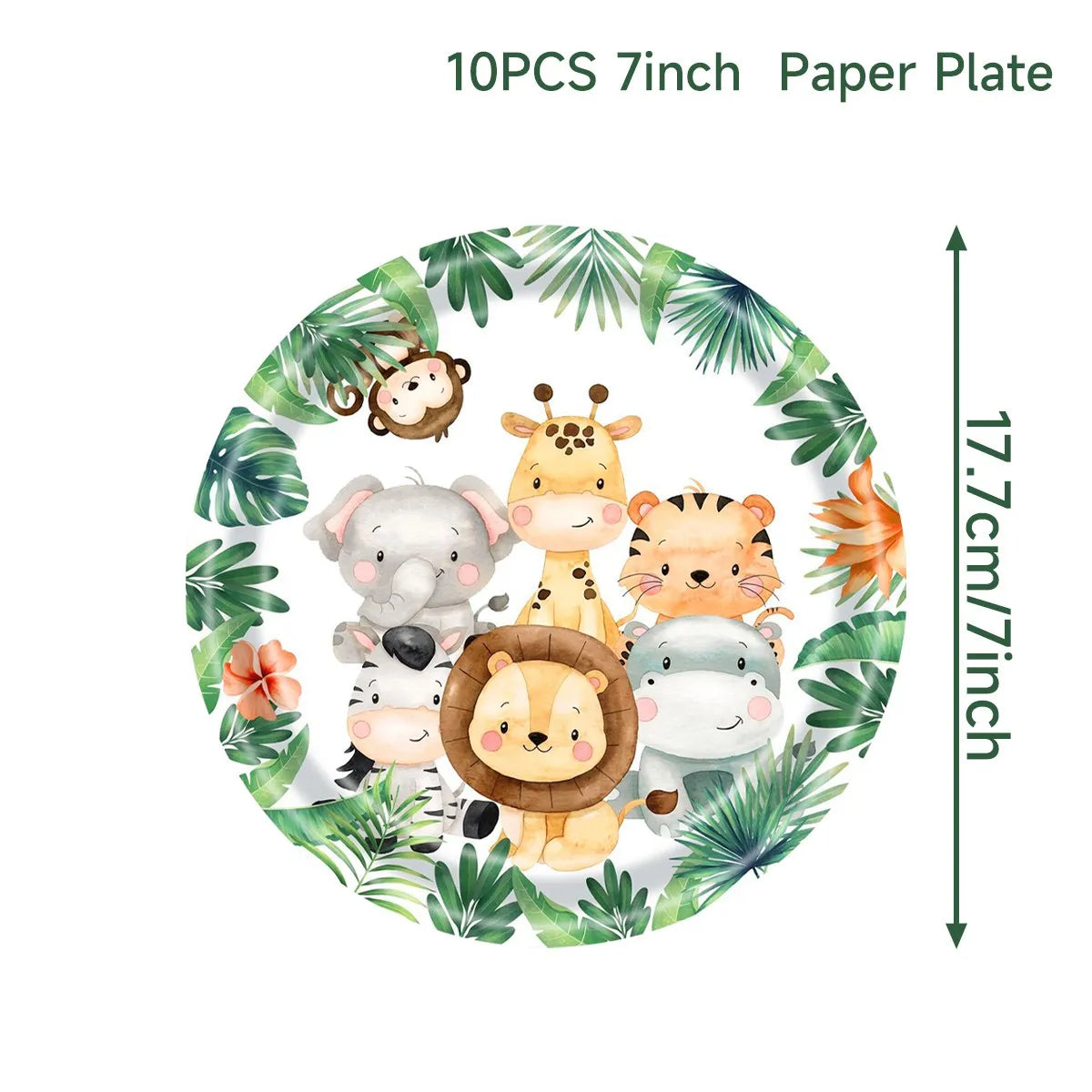 Jungle Animals Disposable Party Tableware Tablecloth Paper Plate Cup Wild One Birthday Party Decoration Kid Baby Shower Supplies Leedoar