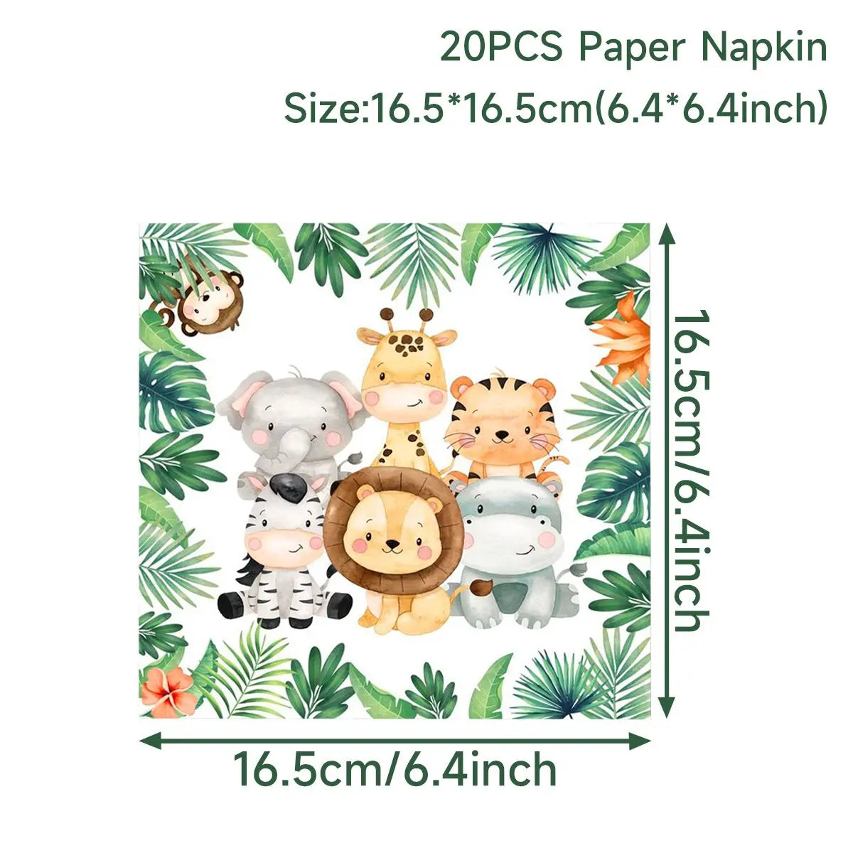 Jungle Animals Disposable Party Tableware Tablecloth Paper Plate Cup Wild One Birthday Party Decoration Kid Baby Shower Supplies Leedoar