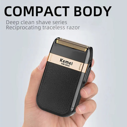 KEMEI-2024 Professional Electric Shaver for Men Electric Razors Barber Supplies Hair & Beard Trimmer Cordless Rechargeab Leedoar