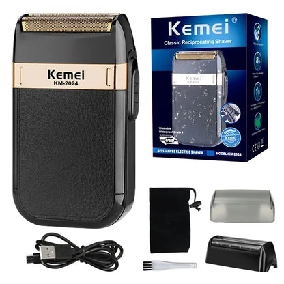 KEMEI-2024 Professional Electric Shaver for Men Electric Razors Barber Supplies Hair & Beard Trimmer Cordless Rechargeab Leedoar