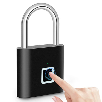 KERUI Keyless USB Charging Fingerprint Lock Smart Padlock Waterproof Door Lock 0.2sec Unlock Portable Anti-theft Padlock Zinc Leedoar