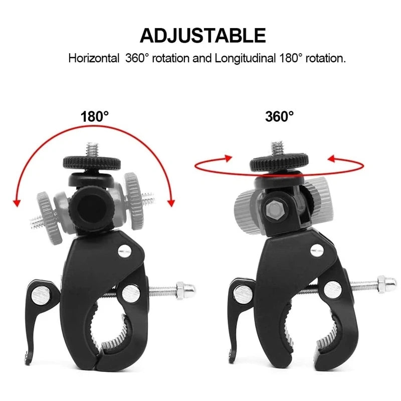 KFFTWWX for Gopro Hero 11 10 9 8 7 6 5 4 Black Bicycle Motorcycle Handlebar 360 Degree Tripod Mount for YI 4K SJCAM Accessories Leedoar