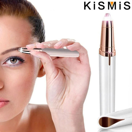 Mini recortadora de cejas eléctrica sin dolor recargable por USB KISMIS, depiladora facial, kit de pluma depiladora para mujeres