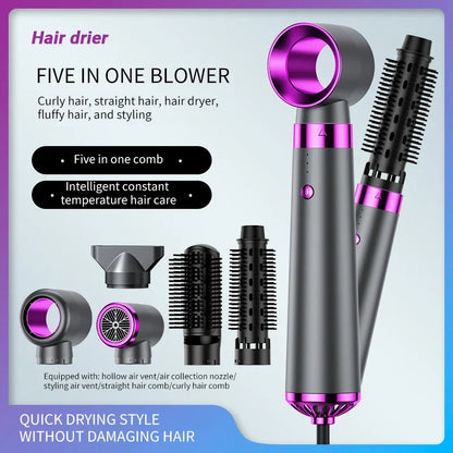 KS-Q7Hot Air Comb, Multi-purpose Hot Air Comb with Five Functions, a Variety of Convenient Functions Make Everyone More like Leedoar