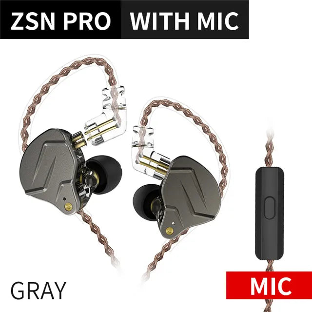 Auriculares intrauditivos deportivos HIFI con tecnología híbrida KZ ZSN PRO 1BA+1DD con cancelación de ruido y graves ZSX ZSN PRO X ZSTX 