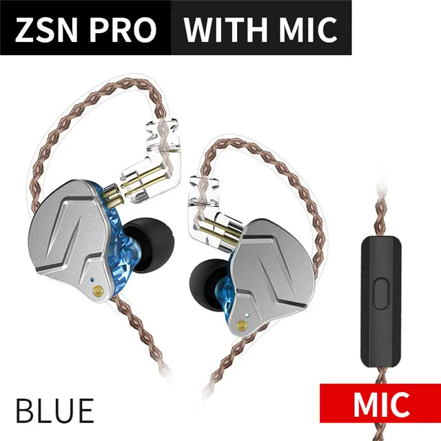 Auriculares intrauditivos deportivos HIFI con tecnología híbrida KZ ZSN PRO 1BA+1DD con cancelación de ruido y graves ZSX ZSN PRO X ZSTX 