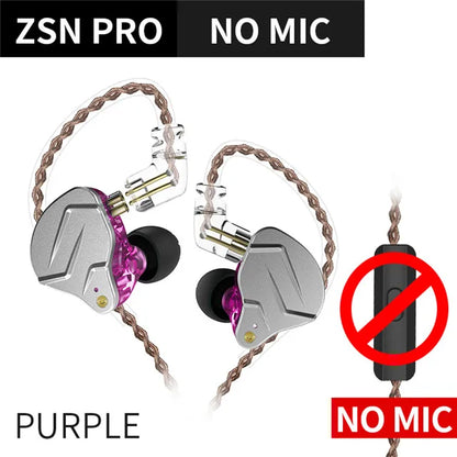 Auriculares intrauditivos deportivos HIFI con tecnología híbrida KZ ZSN PRO 1BA+1DD con cancelación de ruido y graves ZSX ZSN PRO X ZSTX 