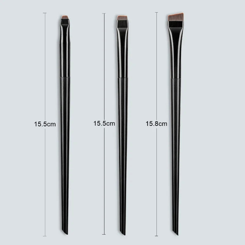 Karsyngirl 3pcs/set Blade Eyeliner Brush Eyebrow Brush Portable Flat Fine Eye Liner Brow Contour Makeup Brushes Makeup Tool Leedoar