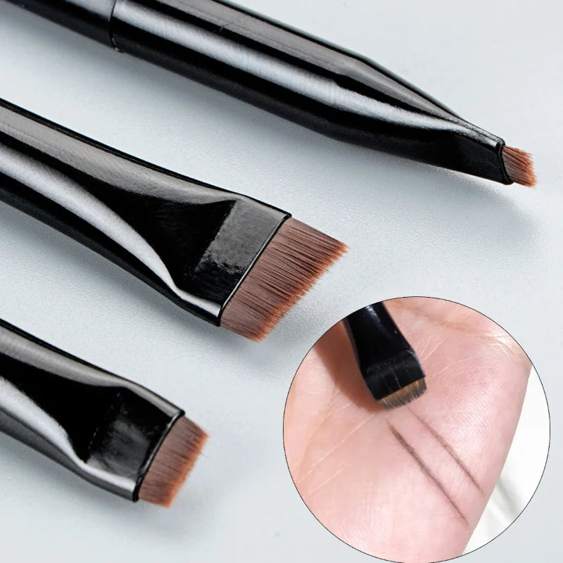 Karsyngirl 3pcs/set Blade Eyeliner Brush Eyebrow Brush Portable Flat Fine Eye Liner Brow Contour Makeup Brushes Makeup Tool Leedoar