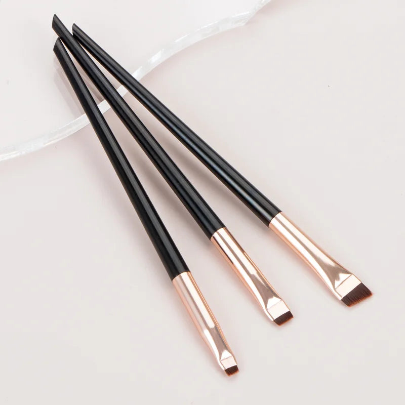 Karsyngirl 3pcs/set Blade Eyeliner Brush Eyebrow Brush Portable Flat Fine Eye Liner Brow Contour Makeup Brushes Makeup Tool Leedoar