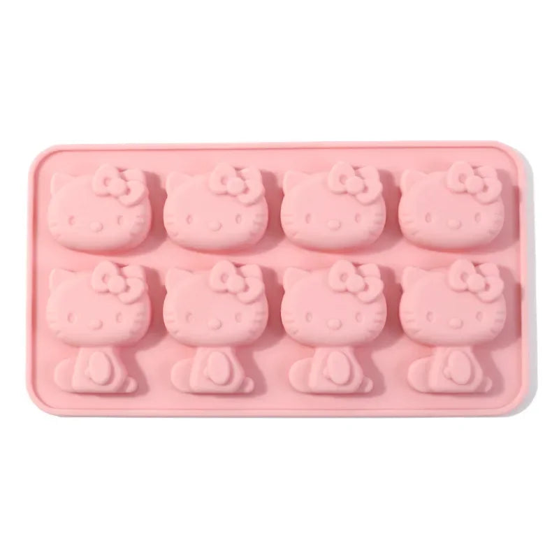 Kawaii Hello Kitty Ice Tray Silicone Mold Sanrio Cute Kuromi DIY Chocolate Biscuit Mold Baking Tool    My Melody Candy Mold Gift Leedoar