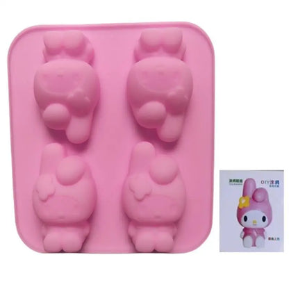 Kawaii Hello Kitty Ice Tray Silicone Mold Sanrio Cute Kuromi DIY Chocolate Biscuit Mold Baking Tool    My Melody Candy Mold Gift Leedoar