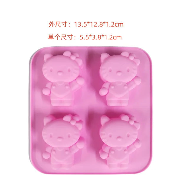 Kawaii Hello Kitty Ice Tray Silicone Mold Sanrio Cute Kuromi DIY Chocolate Biscuit Mold Baking Tool    My Melody Candy Mold Gift Leedoar