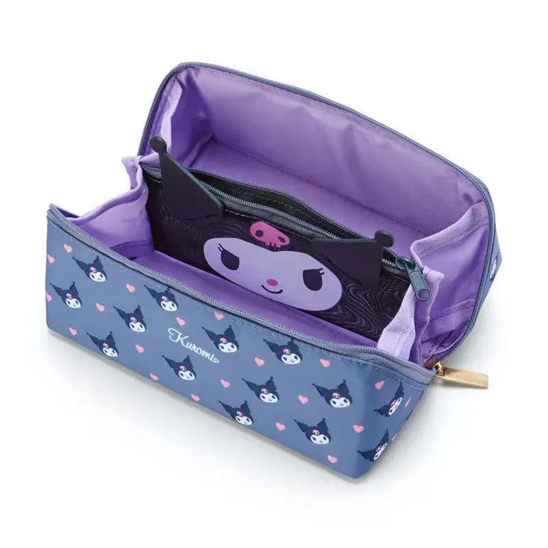 Estuche para lápices de gran capacidad Kawaii Sanrio Cinnamoroll, bolsa de almacenamiento de papelería con dibujos animados de Anime Kuromi My Melody, bolsa de cosméticos para estudiantes 