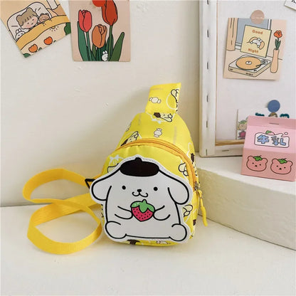 Kawaii Sanrio Hello Kitty Bolsa de Peito Bolsas Transversais Kuromi My Melody Cinnamoroll Bolsa de Ombro Messenger para Mulheres Brinquedos Meninas 