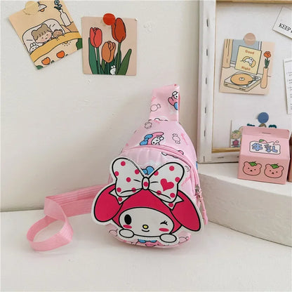 Kawaii Sanrio Hello Kitty Bolsa de Peito Bolsas Transversais Kuromi My Melody Cinnamoroll Bolsa de Ombro Messenger para Mulheres Brinquedos Meninas 