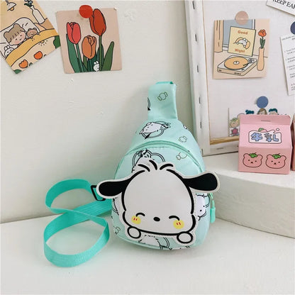 Kawaii Sanrio Hello Kitty Bolsa de Peito Bolsas Transversais Kuromi My Melody Cinnamoroll Bolsa de Ombro Messenger para Mulheres Brinquedos Meninas 