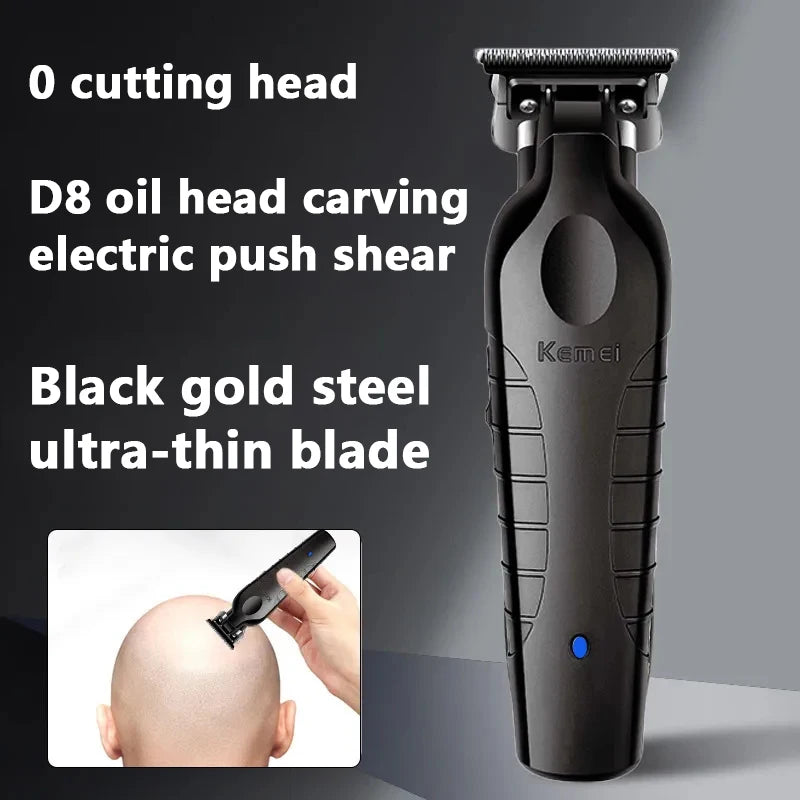 Kemei 2299 Barber Cordless Hair Trimmer 0mm Zero Gapped Carving Clipper Detailer Professional Electric Finish Cutting Machine Leedoar