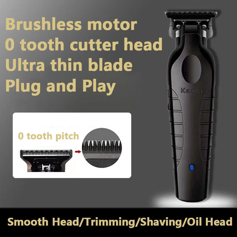 Kemei 2299 Barber Cordless Hair Trimmer 0mm Zero Gapped Carving Clipper Detailer Professional Electric Finish Cutting Machine Leedoar