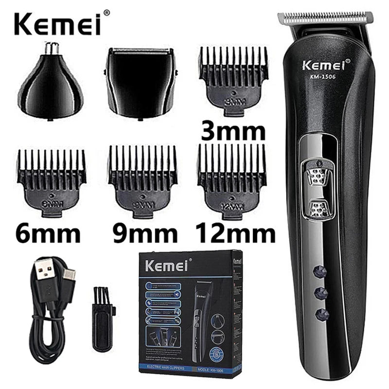 Kemei KM-1506 3 in 1 Electric Shaver USB Charging Hair trimmer Electric Rechargeable Nose Professional Shaving Machine Leedoar