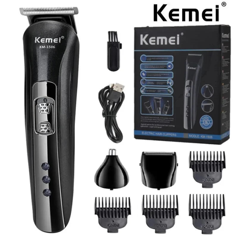 Kemei KM-1506 3 in 1 Electric Shaver USB Charging Hair trimmer Electric Rechargeable Nose Professional Shaving Machine Leedoar