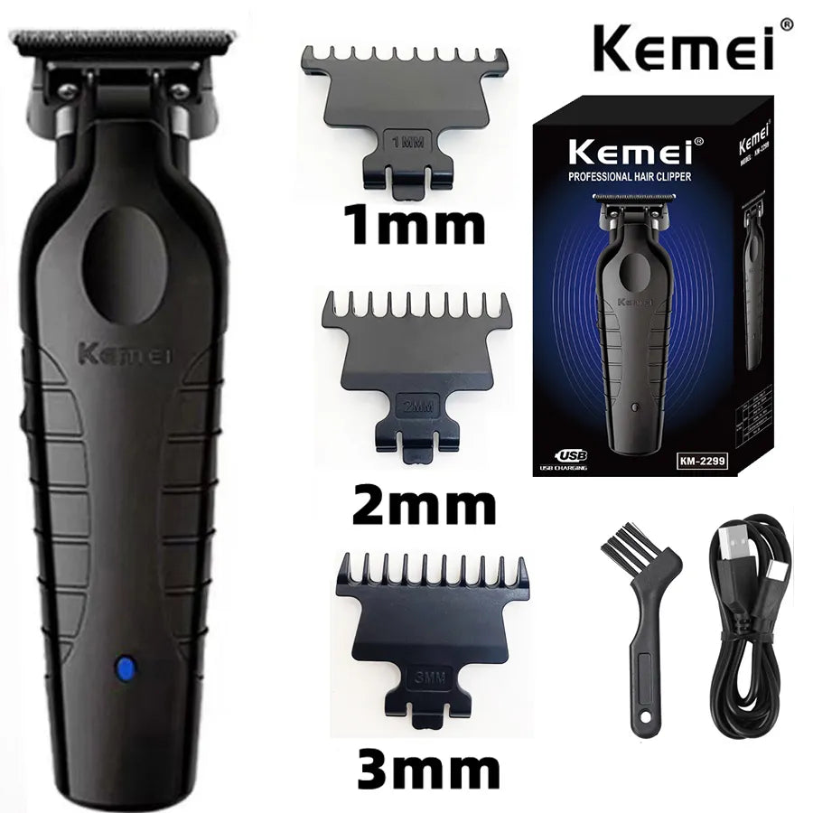 Kemei KM-2299 Men's Hair Clipper Professional Electric Hair Clipper USB Rechargeable Barber Trimmer Men's Electric Hair Clipper Leedoar