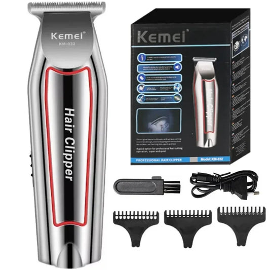 Cortadora de pelo profesional Kemei, cortadora de barba eléctrica para hombres, máquina cortadora de pelo, kit de corte de pelo, KM-032 