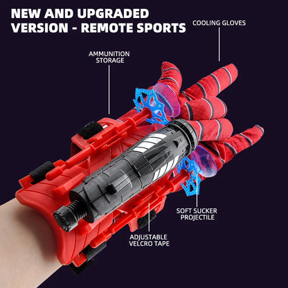 Kid Toy Soft Bullets With Suction Cups Launcher Movie Hero Spider Cosplay Wrist Toy Halloween Gift Ejection Toy Glove Boy Leedoar