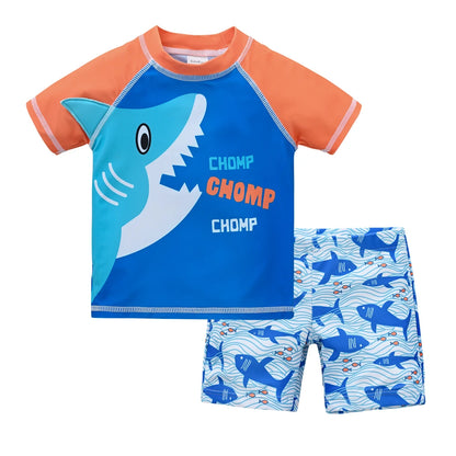 Kids Boy Swimsuit Cool Print 2 Pcs/lot 1-7 Years Summer Children Board Shorts Children Boys Swimwear Beach Surfing Leedoar