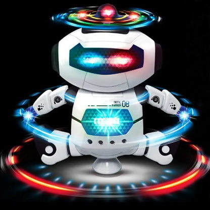 Kids Dancing Robot Toy With Music LED Ligh Electronic Space Walking Rotating Robot Fun Toy For Toddlers Boys Girls Birthday Gift Leedoar