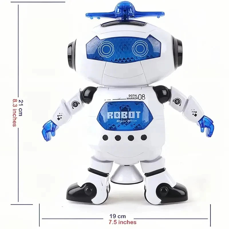 Kids Dancing Robot Toy With Music LED Ligh Electronic Space Walking Rotating Robot Fun Toy For Toddlers Boys Girls Birthday Gift Leedoar