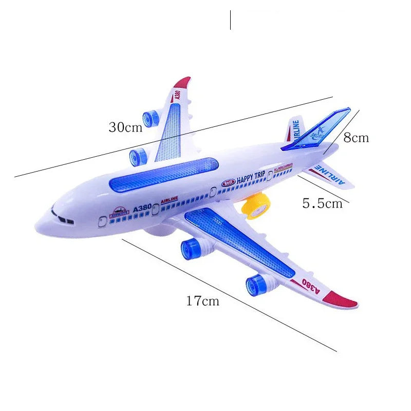 Kids Electronic Aeroplane Toy with Music Autopilot Rotation Flash Sound Plane Tank Helicopter Educational Toy Gift for Children Leedoar