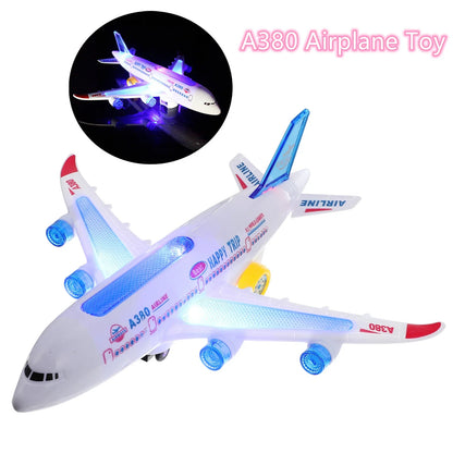 Kids Electronic Aeroplane Toy with Music Autopilot Rotation Flash Sound Plane Tank Helicopter Educational Toy Gift for Children Leedoar