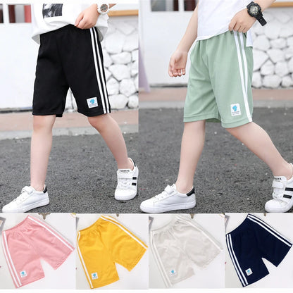 Kids Shorts Wholesale 3-14 Years Children's Casual Short Classic Design Candy Color Student Boys Sweatpants Girls Baby Clothes Leedoar