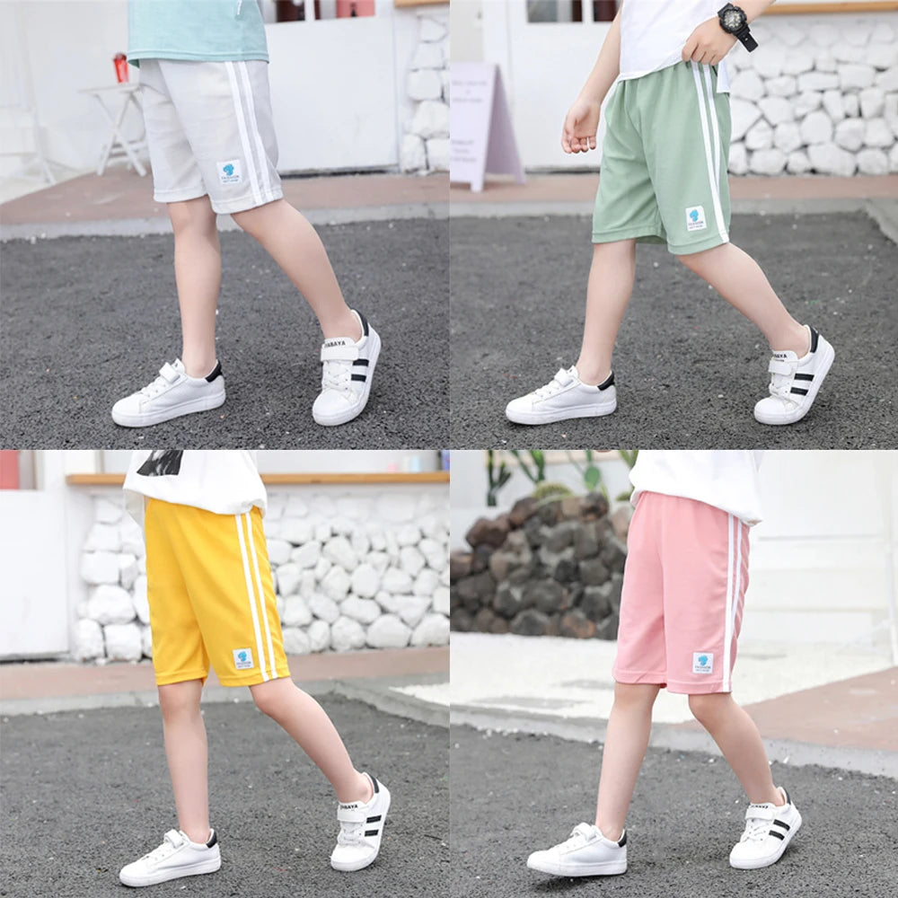 Kids Shorts Wholesale 3-14 Years Children's Casual Short Classic Design Candy Color Student Boys Sweatpants Girls Baby Clothes Leedoar