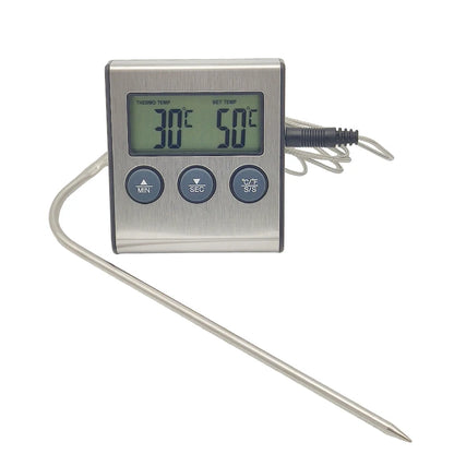 Kitchen Digital Cooking Thermometer Meat Food Temperature for Oven BBQ Grill Timer Function with Probe Heat Meter for Cooking Leedoar