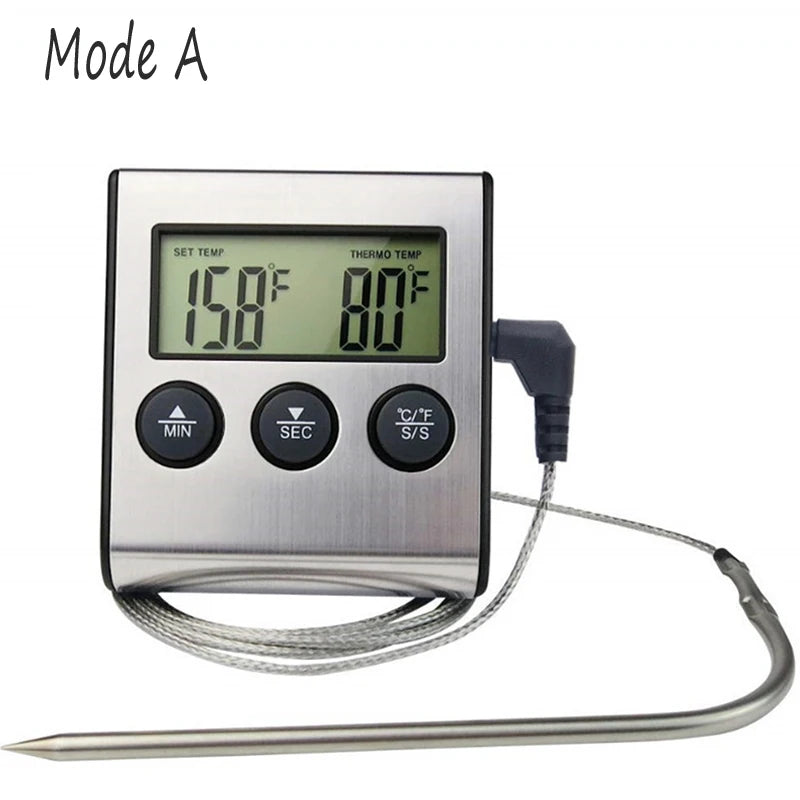 Kitchen Digital Cooking Thermometer Meat Food Temperature for Oven BBQ Grill Timer Function with Probe Heat Meter for Cooking Leedoar