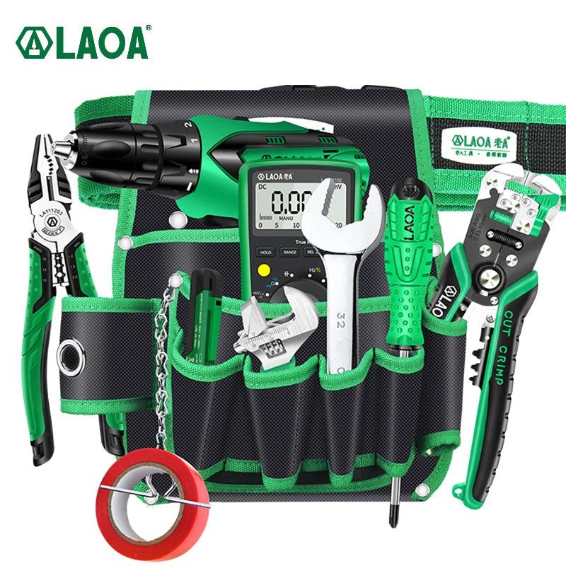 LAOA Multi-function Storage Bag Oxford Cloth Waist Pack Hardware Repair Tool Pocket Wrench Pliers Electrician Household Belt Leedoar