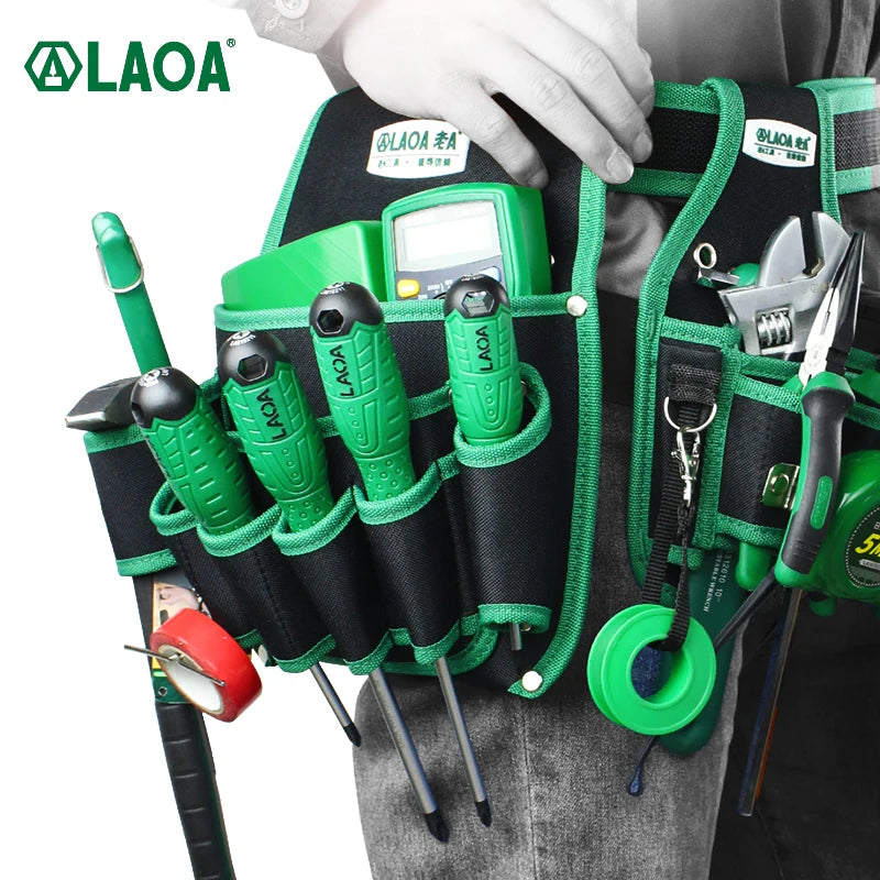 LAOA Multi-function Storage Bag Oxford Cloth Waist Pack Hardware Repair Tool Pocket Wrench Pliers Electrician Household Belt Leedoar