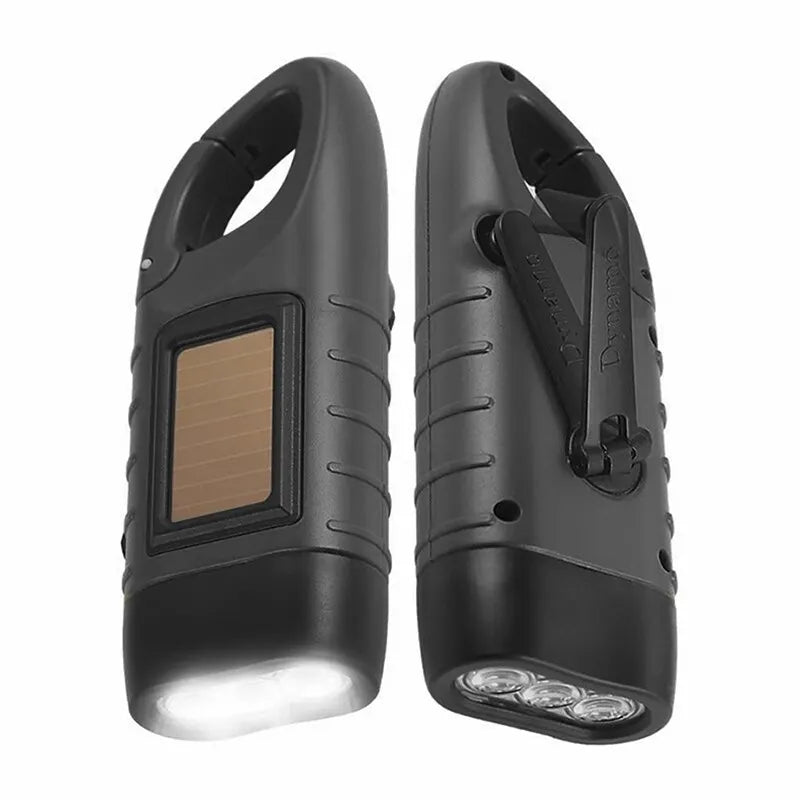 crank rechargeable flashlight LED Flashlight Hand Crank Charging Solar Powered Rechargeable Survival – Leedoar