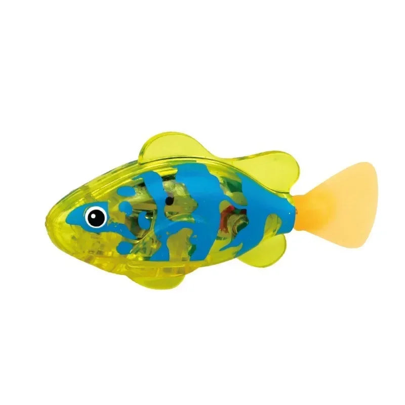 LED Light Electronic Fish Cat Interactive Toys Baby Summer Bath Toy Swimming Robot Luminous Fish Swim Pool Bathtub Toys Leedoar